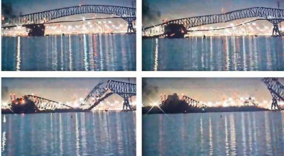 Nave portacontainer urta ponte lungo un chilometro e la struttura crolla: decine di auto in acqua – Il video