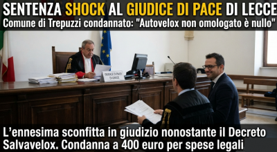 Sentenza shock al Giudice di Pace di Lecce: Comune di Trepuzzi condannato. 
