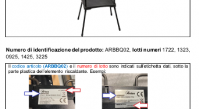Rischio incendio, richiamato barbecue elettrico a marchio Ardes venduto dai supermercati Conad