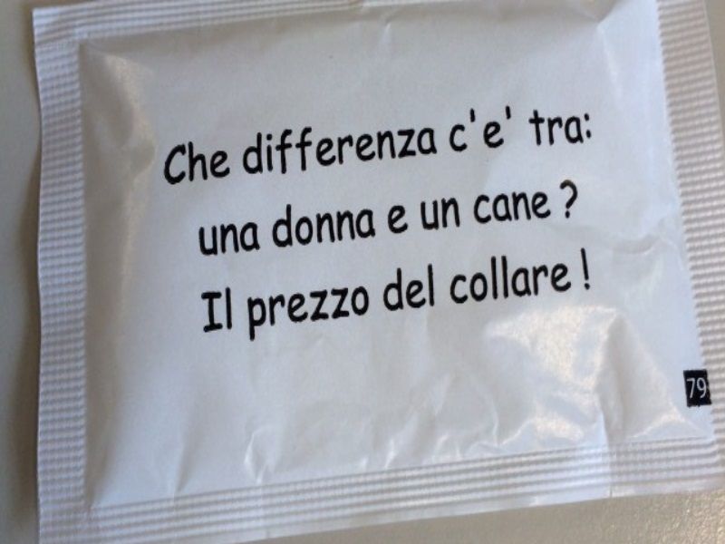 Sportello Dei Diritti Dalla Parte Dei Cittadini Barzellette Sessiste Sulle Bustine Di Zucchero Che Differenza C E Tra Una Donna E Un Cane Il Prezzo Del Collare Battuta Di Cattivo Contro