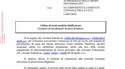 Allarme ricette mediche falsificate per l’acquisto di psicofarmaci da parte di minori