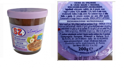 Allergene non dichiarato, richiamata crema da spalmare nocciola e cacao Gandola