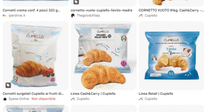Maxi richiamo di cornetti curvi vuoti surgelati a marchio Cupiello per la possibile presenza di frammenti metallici.