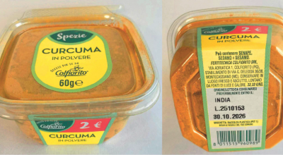 Rischio microbiologico, richiamata a scopo prudenziale curcuma in polvere a marchio Colfiorito