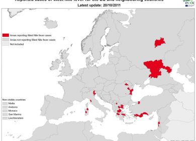 Mappa Febbre West Nile