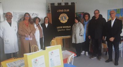 “La Scuola in Ospedale”: il Lions Club Lecce Nociglia dona il materiale didattico dello “Zaino Sospeso” al Vito Fazzi.