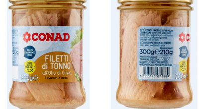 Corpi estranei nei vasetti di tonno all’olio d’oliva Conad richiamati dagli scaffali