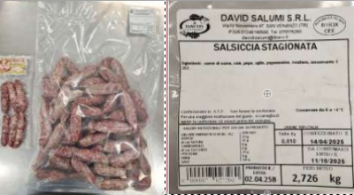 Allarme Salmonella infantis, richiamata salsiccia stagionata