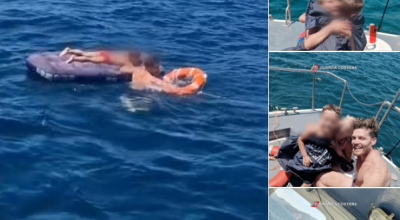 Bimbo trascinato al largo sul materassino dalla corrente, a due miglia dalla costa – Il video