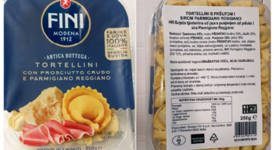 Etichetta italiana incompleta: Il Gigante ritira tortellini prosciutto crudo e parmigiano reggiano a marchio Fini