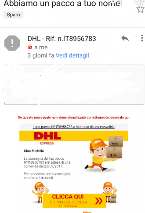 dhl messaggio dhl messaggio