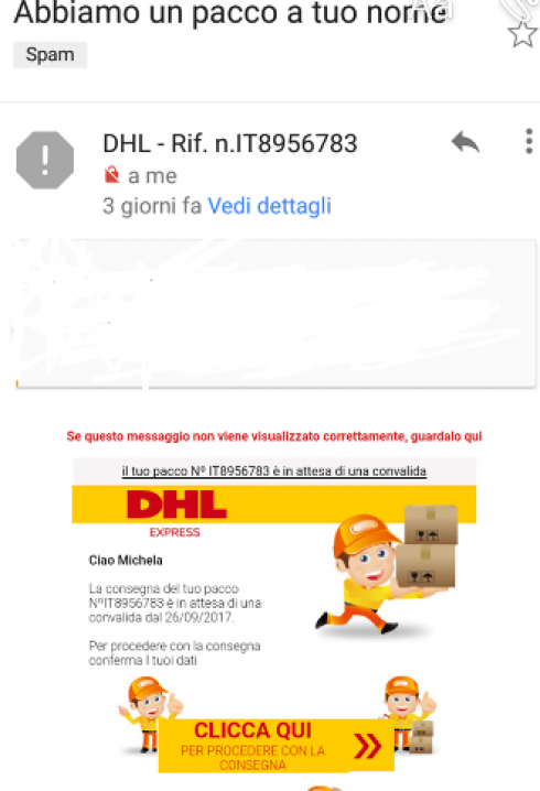 dhl messaggio