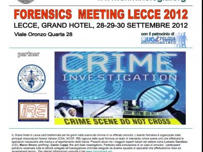 FORENSICS MEETING. Lecce, 28-29-30 settembre 2012