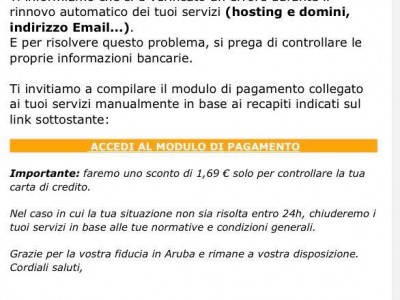 Truffe online. Segnalata dalla Polizia Postale una nuova massiva attività di phishing con finti messaggi email 