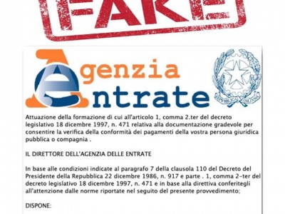 False email a nome “Agenzia delle Entrate”. Polizia Postale segnala l’attività di phishing e invita all’attenzione. 