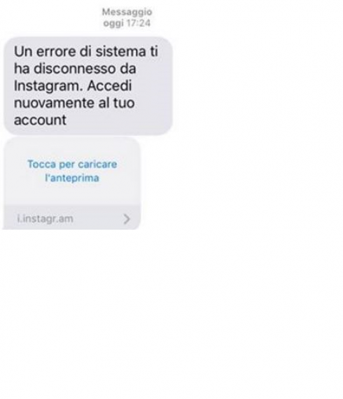 falso messaggio instagram