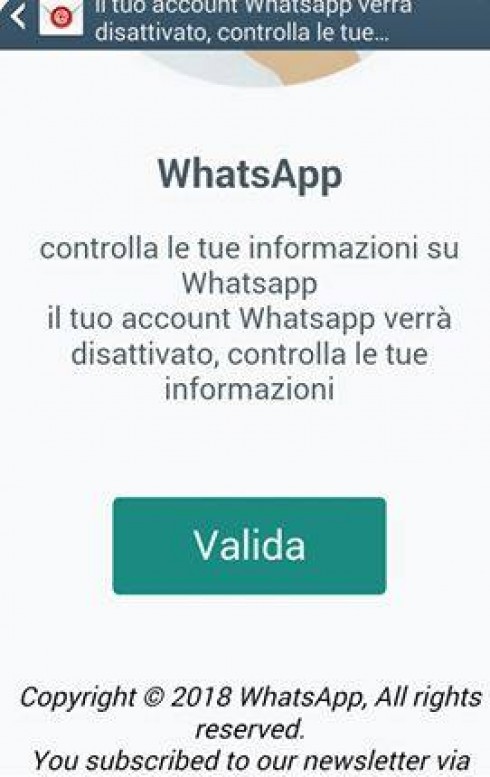 falso messaggio falso messaggio