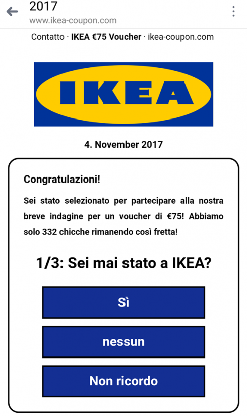 falsi voucher Ikea 