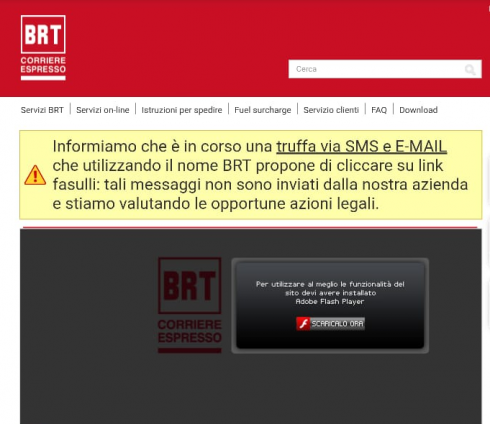 Attività di phishing ai danni della “Bartolini”. L’azienda si dissocia e la Polizia Postale rilancia l’allerta.
