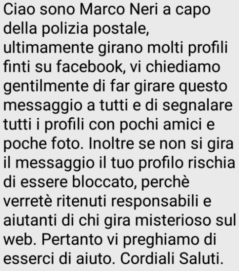 falsi messaggi falsi messaggi