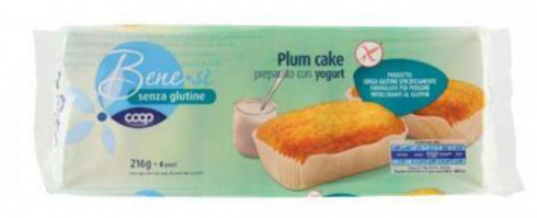 Avviso importante per i celiaci: COOP richiama in tutta Italia il dolcetto "PLUMCAKE SENZA GLUTINE BENESÌ" per presenza indesiderata di glutine