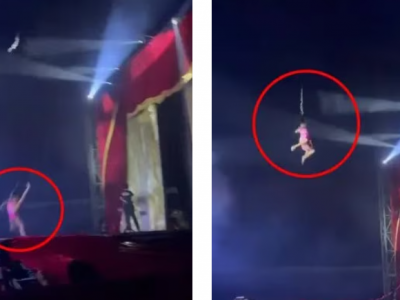 Acrobata precipita a terra dopo un'esibizione circense fallita - Il video