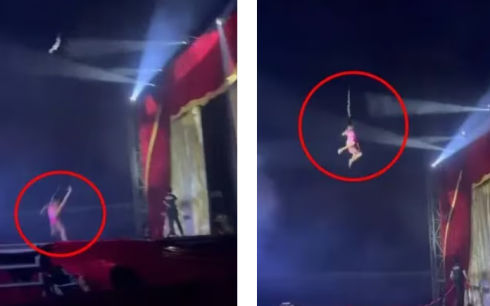 Acrobata precipita a terra dopo un'esibizione circense fallita - Il video
