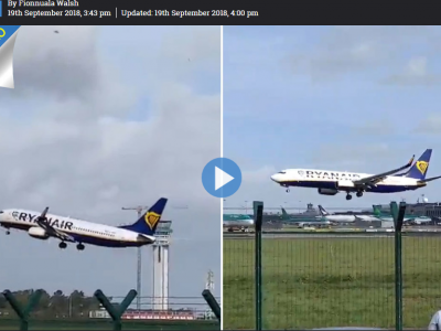 Irlanda, atterraggio da brividi per il vento forte: aereo Ryanair tocca la pista, ma è costretto a riprendere quota