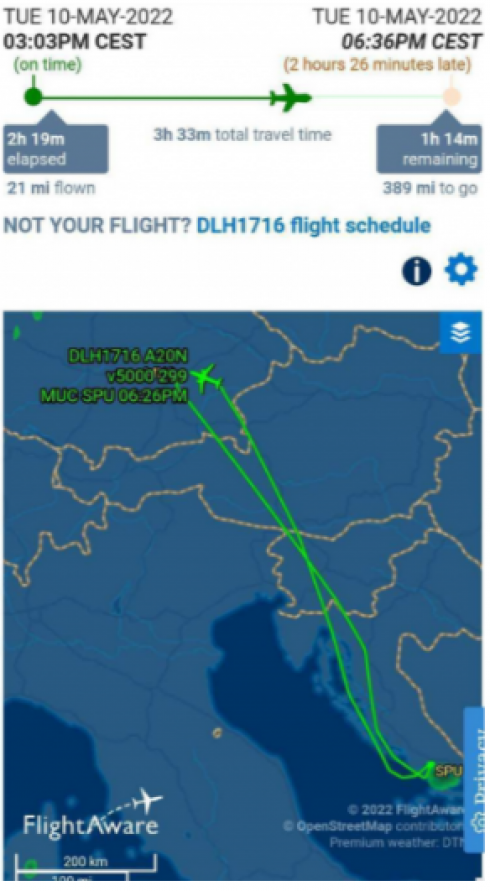 Lufthansa: aereo partito da Monaco stava per atterrare sulla pista di Spalato quando improvvisamente ritorna in Germania