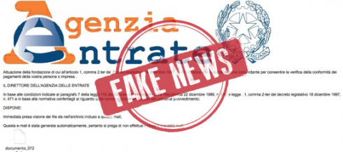 Falsi avvisi di pagamento a nome “Agenzia delle Entrate” che invita all’attenzione