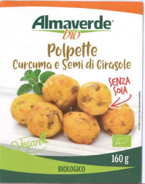 Polpette vegetali Almaverde Bio richiamate per errore stampa della data di scadenza sul cartone