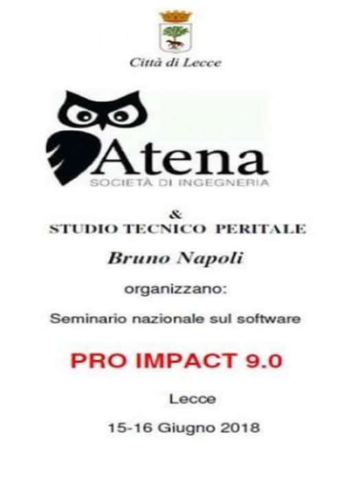 Atena e Studio Tecnico Peritale "Bruno Napoli" organizzano: " SEMINARIO NAZIONALE SUL SOFTWARE PRO IMPACT 9.0"