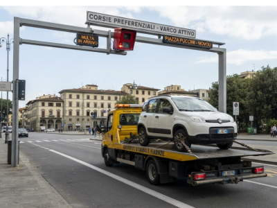Multato sulla corsia preferenziale: ma l'auto era sopra il carroattrezzi