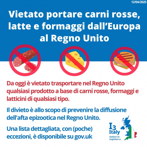 Sos afta epizootica, stop a carne e latticini dall'Europa verso il Regno Unito