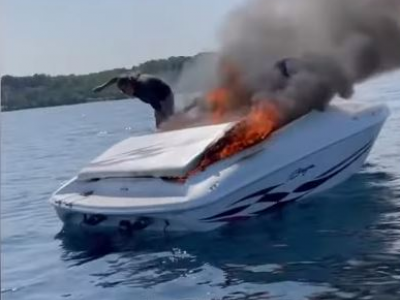 USA, salvati all'ultimo istante dalla barca in fiamme – Il video è spaventoso