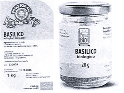 Basilico secco in foglia bio richiamato per rischio chimico