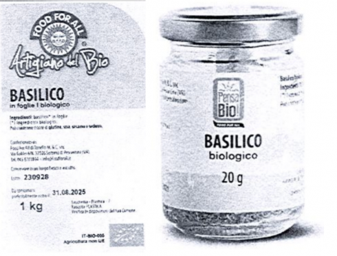 Basilico secco in foglia bio richiamato per rischio chimico