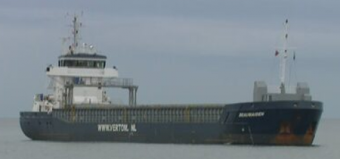 Nave da carico incagliata al largo dell’isola di Bornholm, in Danimarca.
