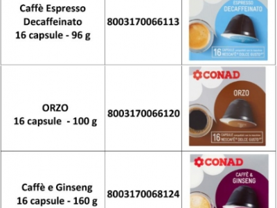 Frammento plastico nella bevanda, Conad richiama capsule compatibili con macchine Nescafe’ Dolce Gusto