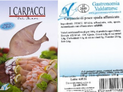 Presenza di Listeria monocytogene: richiamato “Carpaccio di pesce spada affumicato” a marchio Gastronomia Valdarnese