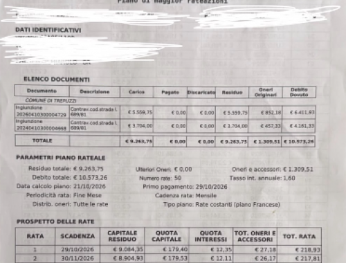 Multe e ingiunzioni per oltre 10.000 euro in un&rsquo;unica soluzione dal Comune Trepuzzi