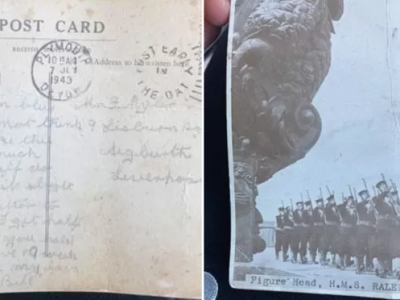 La cartolina di un eroe dello sbarco in Normandia arriva 78 anni dopo. 