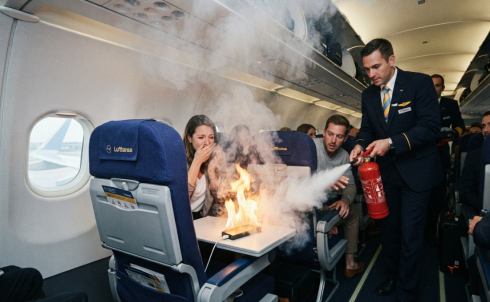 Un power bank in fiamme costringe un aereo della Lufthansa ad atterrare