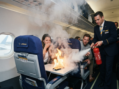 Un power bank in fiamme costringe un aereo della Lufthansa ad atterrare