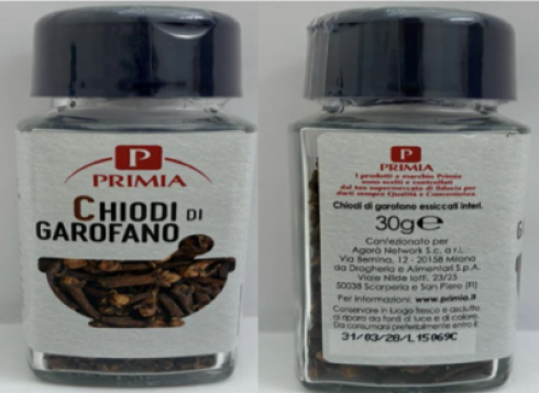 Pesticidi oltre i limiti, richiamati chiodi di garofano vasetto Primia a marchio Agorà