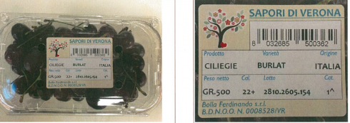 Ciliegie fresche ai pesticidi, Bennet ritira dagli scaffali le confezioni da 500 gr a marchio "Sapori Di Verona".