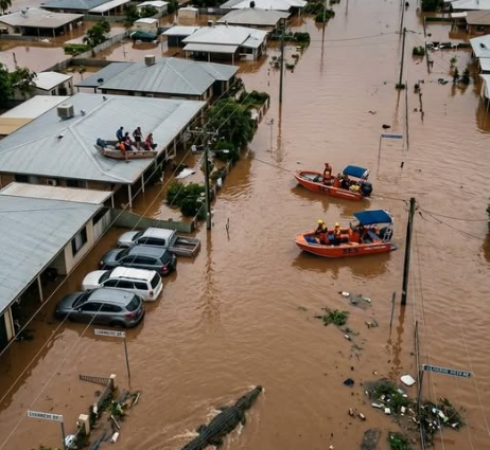 Allarme! I coccodrilli nuotano nella citt&agrave; allagata: "I coccodrilli sono davvero ovunque"