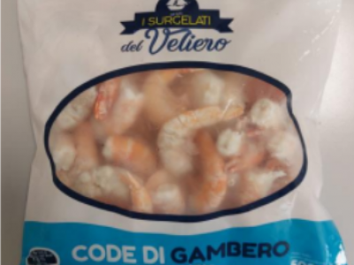 Frammenti di vetro all'interno delle confezioni di code di gamberi surgelate