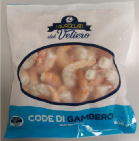 Frammenti di vetro all'interno delle confezioni di code di gamberi surgelate