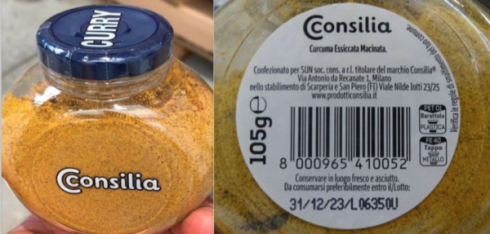 Etichetta errata: non è curcuma ma in realtà è curry. Ritirato un lotto di curry a marchio Consilia.